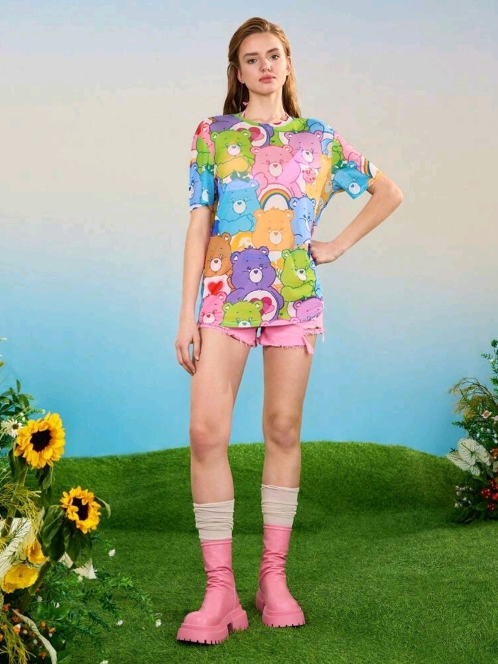 Colorful Care Bears All-Over Print Tee